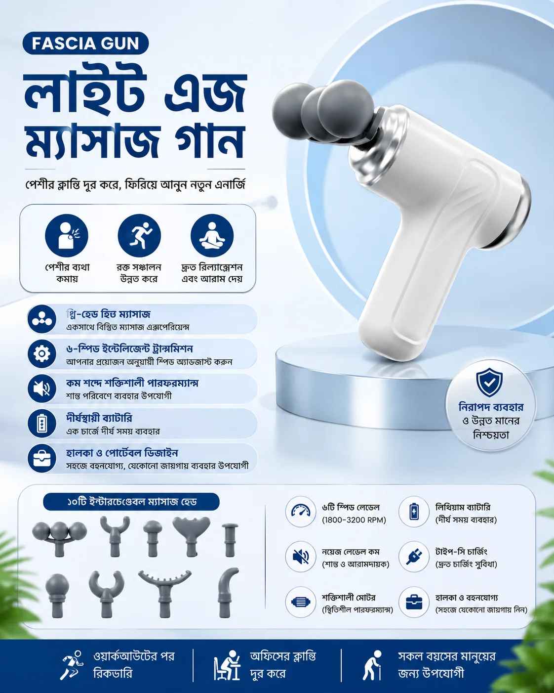 3 HED Light Age Fascia Massage Gun - Image 2