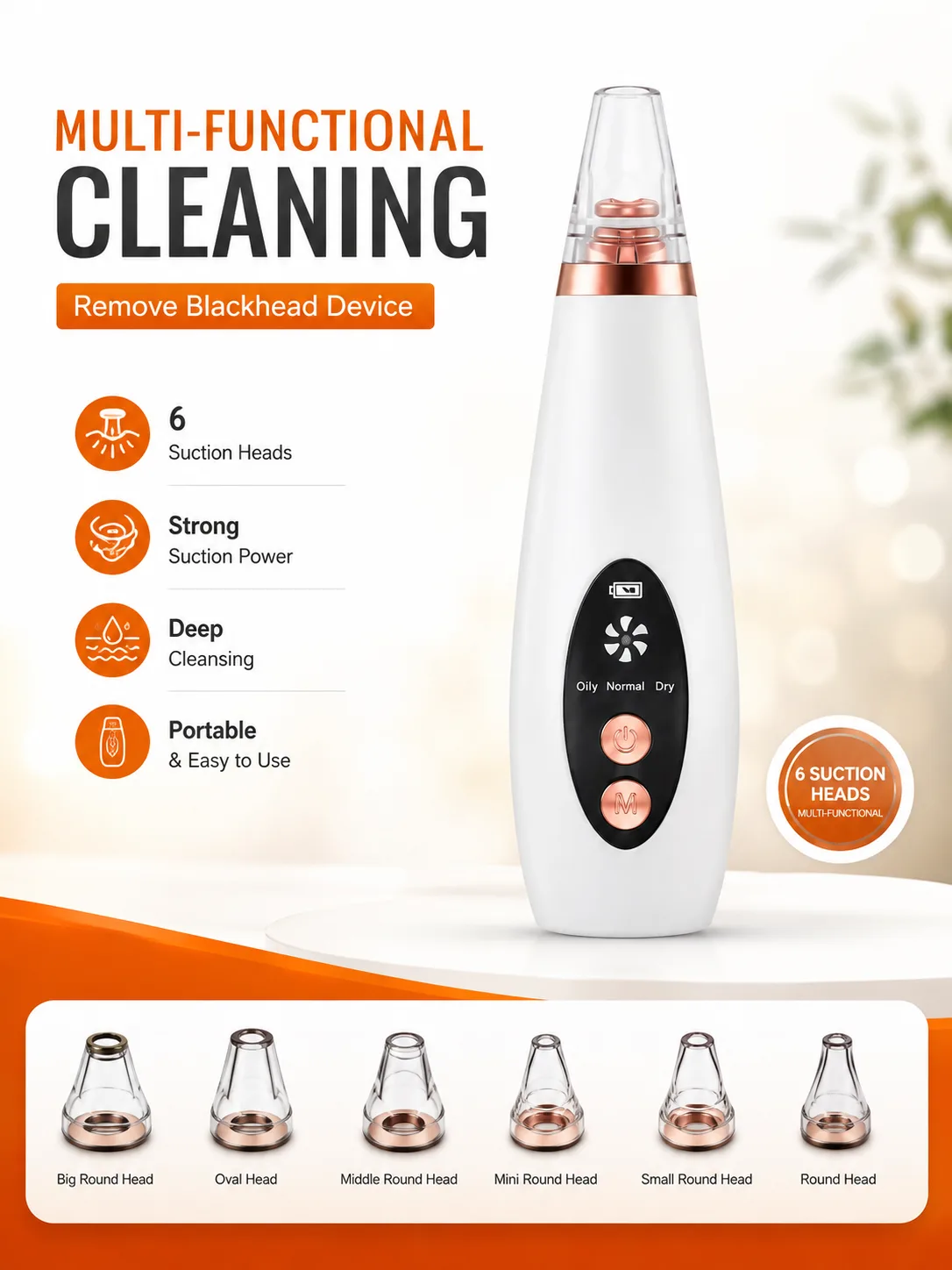 6-in-1 Electric Blackhead Remover & Pore Vacuum Cleaner - Image 2